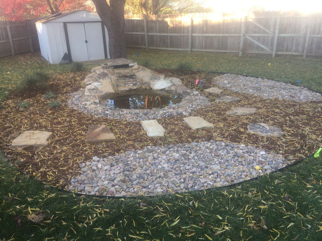 wichita-landscaping-water-feature-after Landscape Construction - Water Feature - Wichita